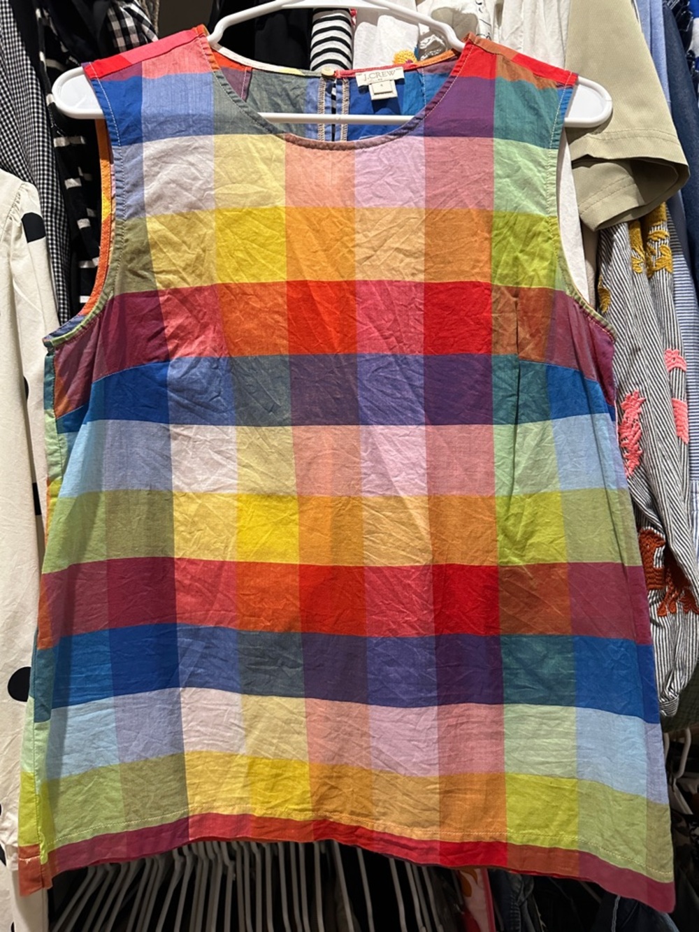 J. Crew Multicolor Plaid Sleeveless Tank